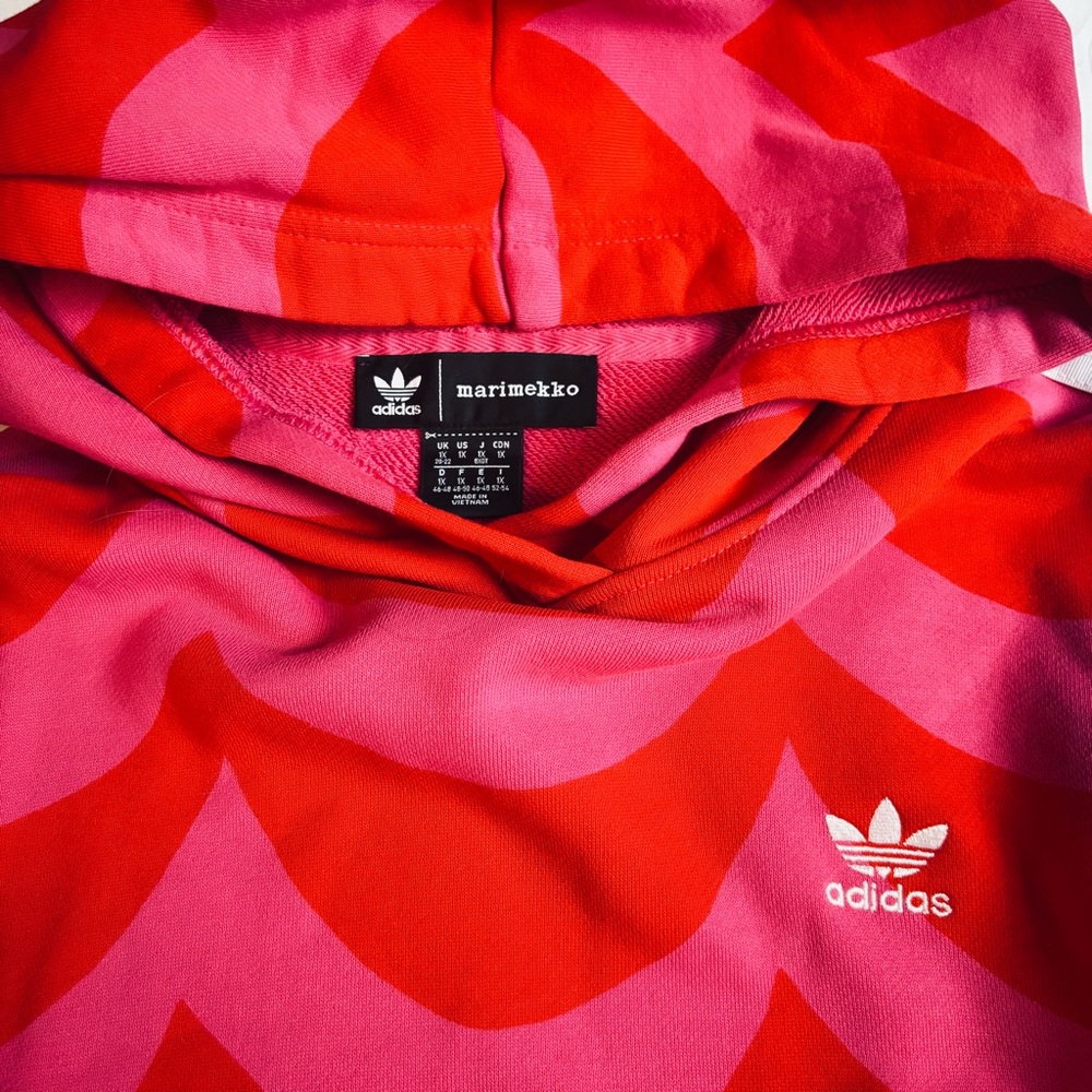 Adidas Marimekko Red and Pink Wave Hoodie - Picture 2 of 3